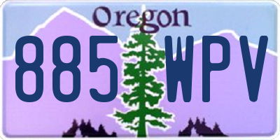 OR license plate 885WPV