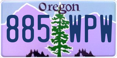 OR license plate 885WPW