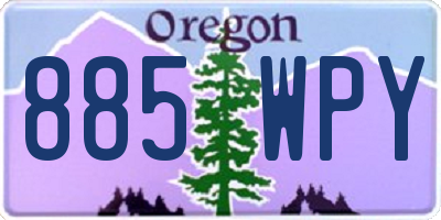 OR license plate 885WPY