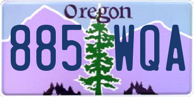 OR license plate 885WQA