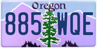 OR license plate 885WQE