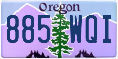 OR license plate 885WQI