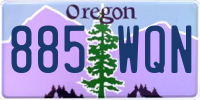OR license plate 885WQN