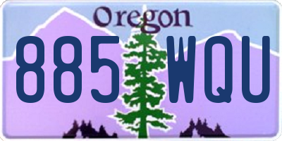 OR license plate 885WQU