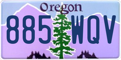OR license plate 885WQV