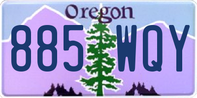 OR license plate 885WQY