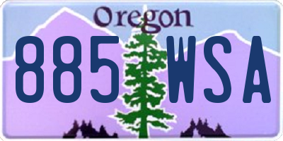 OR license plate 885WSA