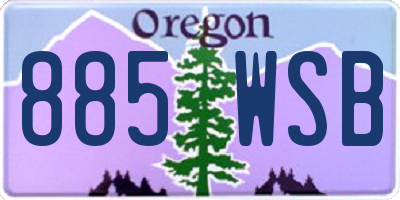 OR license plate 885WSB