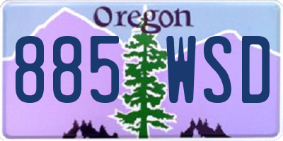 OR license plate 885WSD
