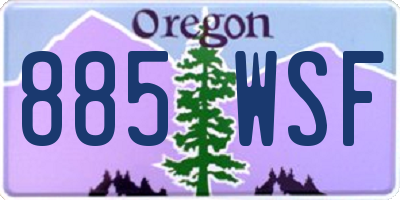 OR license plate 885WSF