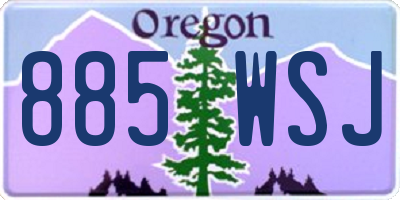 OR license plate 885WSJ