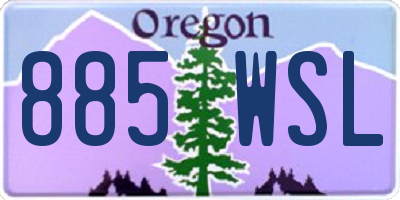 OR license plate 885WSL