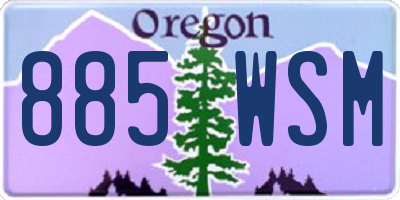 OR license plate 885WSM