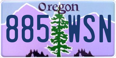 OR license plate 885WSN