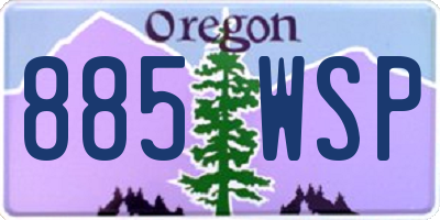 OR license plate 885WSP