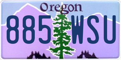 OR license plate 885WSU