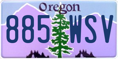 OR license plate 885WSV