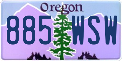 OR license plate 885WSW