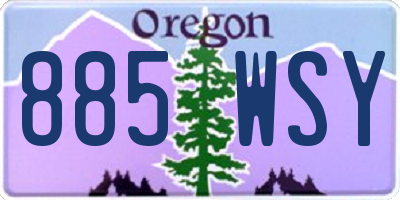 OR license plate 885WSY