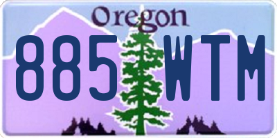 OR license plate 885WTM