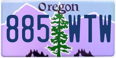 OR license plate 885WTW