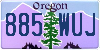OR license plate 885WUJ