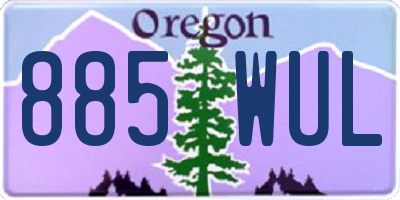 OR license plate 885WUL
