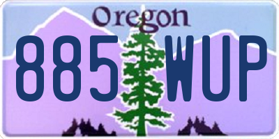 OR license plate 885WUP