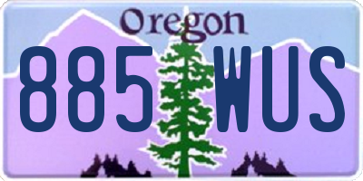 OR license plate 885WUS