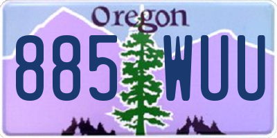 OR license plate 885WUU