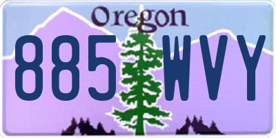 OR license plate 885WVY