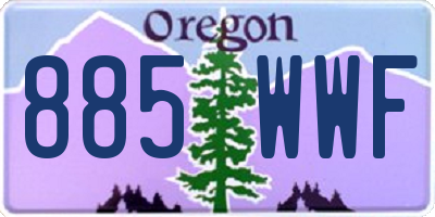 OR license plate 885WWF