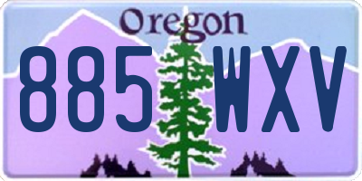 OR license plate 885WXV