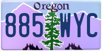OR license plate 885WYC