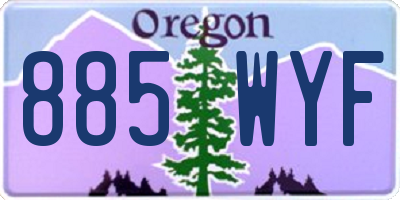 OR license plate 885WYF