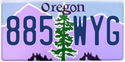 OR license plate 885WYG