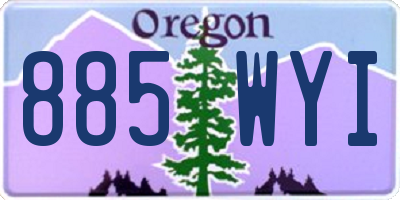 OR license plate 885WYI