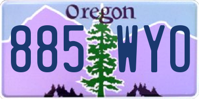 OR license plate 885WYO