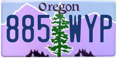 OR license plate 885WYP