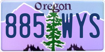 OR license plate 885WYS