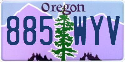 OR license plate 885WYV
