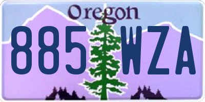 OR license plate 885WZA