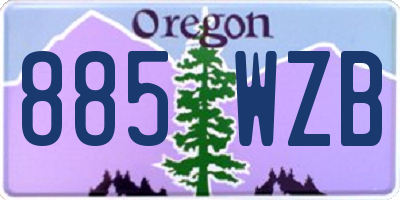 OR license plate 885WZB
