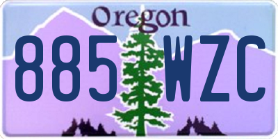 OR license plate 885WZC