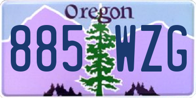 OR license plate 885WZG
