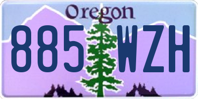 OR license plate 885WZH