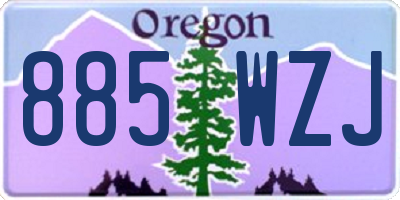 OR license plate 885WZJ