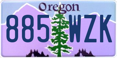 OR license plate 885WZK