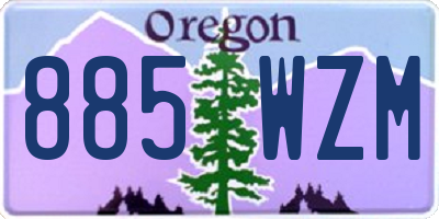OR license plate 885WZM