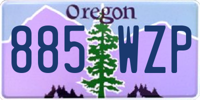 OR license plate 885WZP
